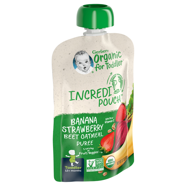 Gerber Organic Toddler Incredi Pouch Banana Strawberry Beet