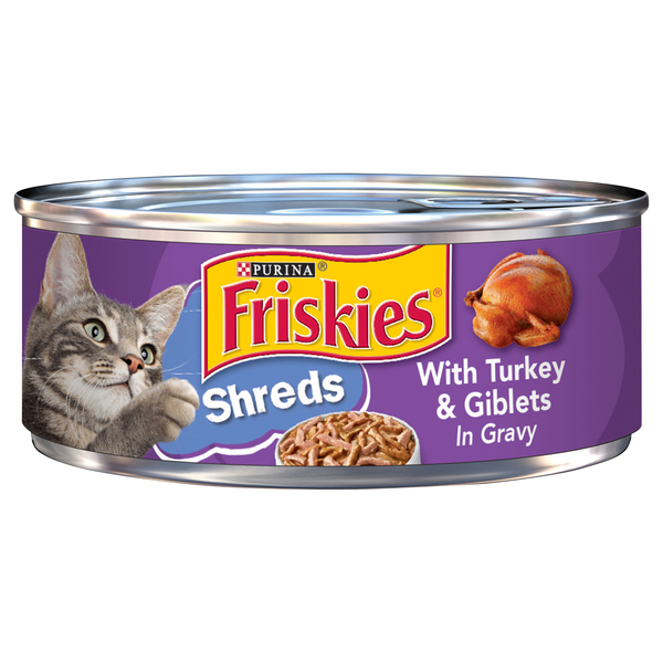 Friskies Shreds Wet Cat Food with Turkey Giblets In Gravy 5.5