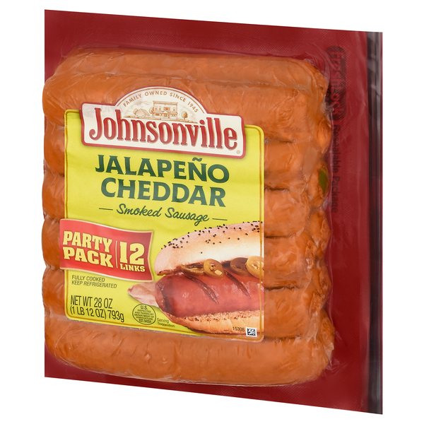 Johnsonville Jalapeno Cheddar Smoked Sausage Party Pack 12 ct 28 oz pkg GIANT