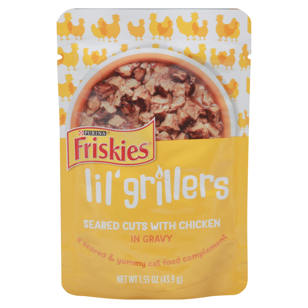 Friskies Lil Grillers Cat Food Complement Seared Cuts w Chicken