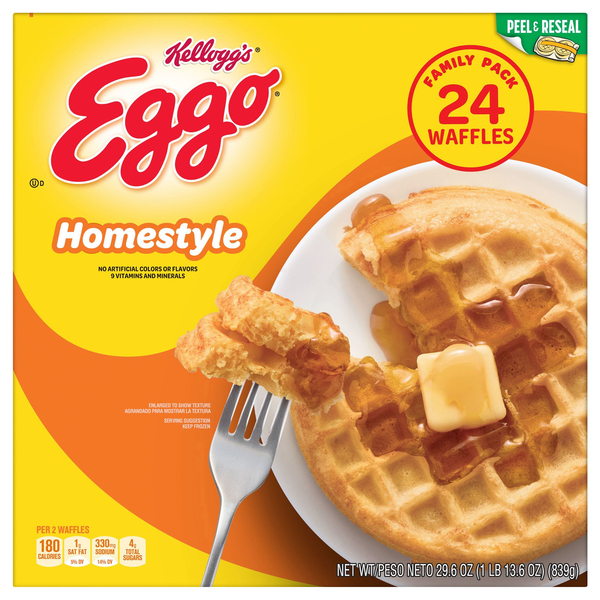 Eggo Homestyle with Maple Flavor Frozen Mini Waffles, Waffles