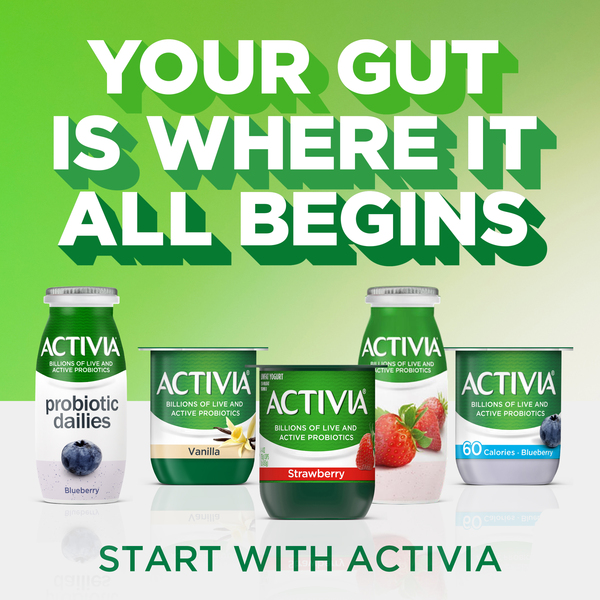 Activia Vanilla Probiotic Yogurt, Delicious Lowfat Yogurt Cups to Help  Support Gut Health, 12 Ct, 4 OZ