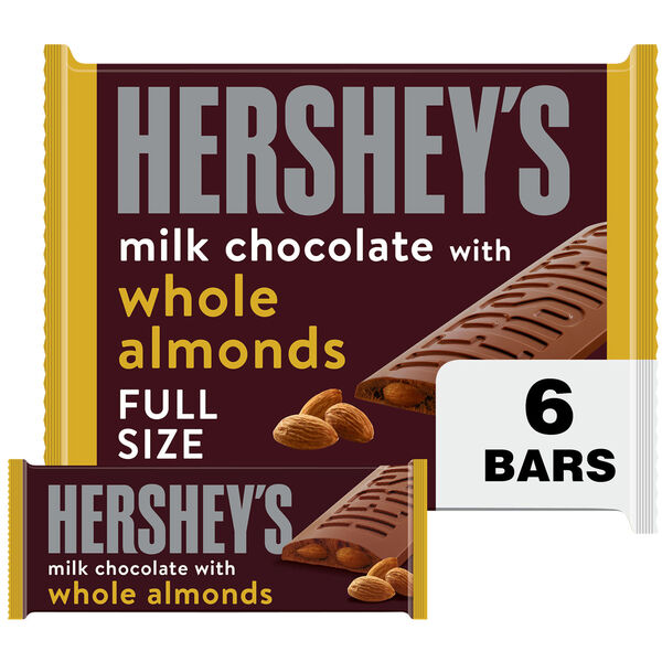 Hershey s Milk Chocolate Candy Bars with Whole Almonds Full Size 6 ct 8.7 oz pkg Food Lion