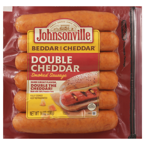 Johnsonville Double Cheddar Smoked Sausage 14 oz pkg Giant