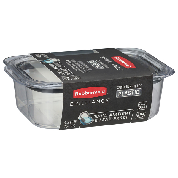 Rubbermaid Brilliance Plastic Container with Lid 3.2 Cup - 1 ct