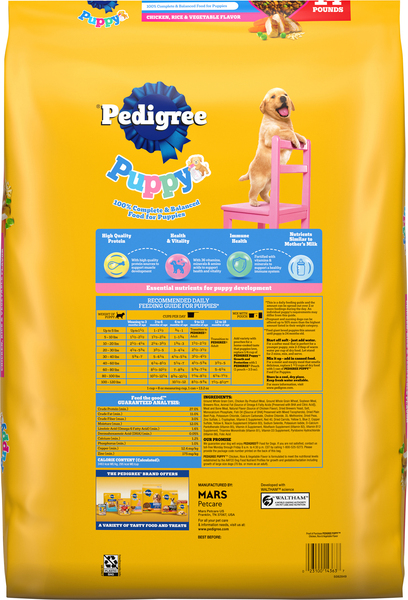 PEDIGREE Puppy Chicken Rice Vegetable Dry Dog Food 14 lb bag MARTIN S