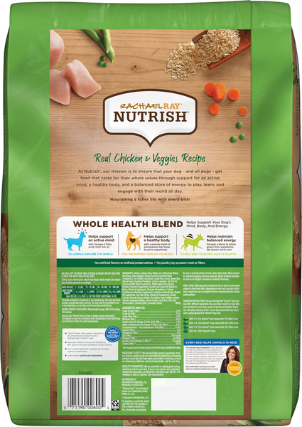 Rachael Ray Nutrish Real Chicken Veggies Recipe Adult Dry Dog Food 14 lb bag GIANT