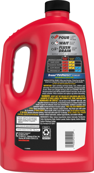 Drano max gel in standing water best sale