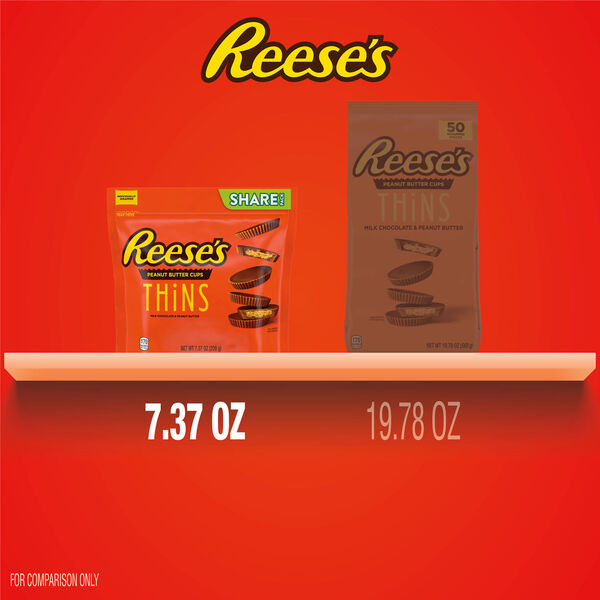 Reese's Thins Milk Chocolate Peanut Butter Cups 3.1oz : Snacks