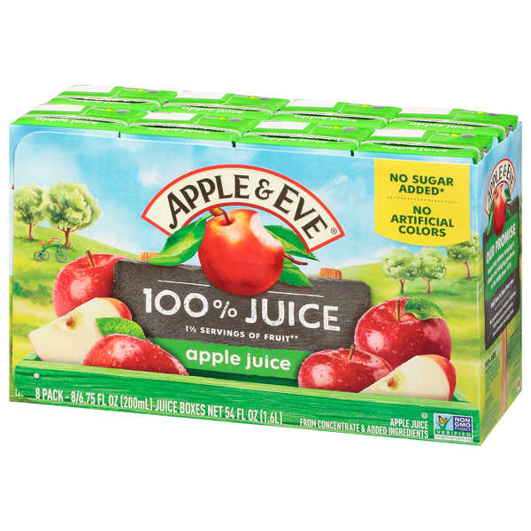 Apple & Eve 100% Apple Juice Boxes No Sugar Added - 8 pk - 6.75 oz box |  GIANT