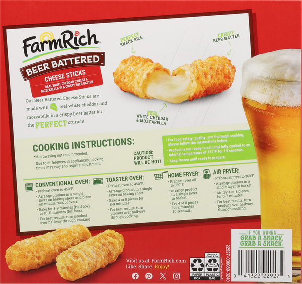 Farm Rich Beer Battered Cheese Sticks 16 oz box MARTIN S