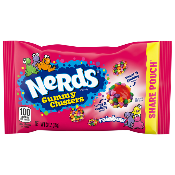 Nerds Rainbow Gummy Clusters Candy Share Pouch - 3 oz bag | MARTIN&rsquo;S