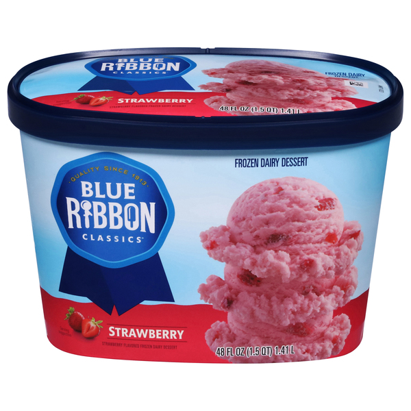 Blue Ribbon Classics Strawberry Marble Frozen Dessert, 128 fl oz