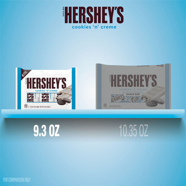 HERSHEY'S Milk Chocolate Candy Bars, 9.3 oz, 6 pack