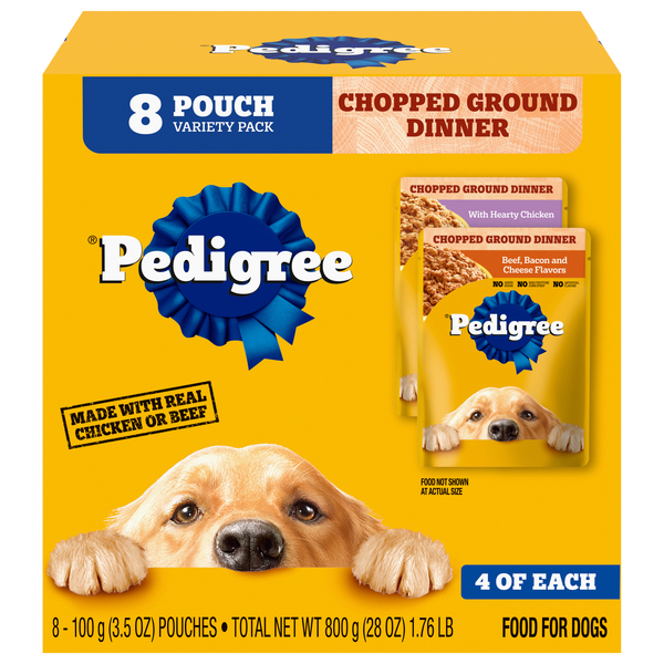 Pedigree puppy chopped ground dinner with chicken & beef canned dog food hot sale