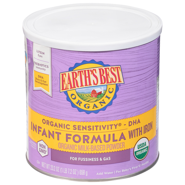 Earth's best organic sensitivity infant formula with iron powder 2025