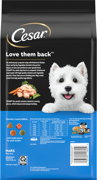 CESAR Rotisserie Chicken Spring Vegetables Small Breed Dry Dog Food 43.2 oz bag Stop Shop