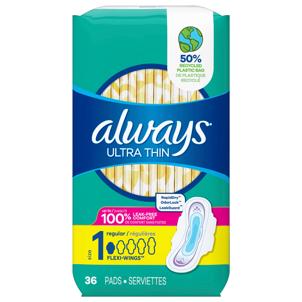 Always Maxi Fresh Size 4 Overnight Pads With Wings Scented Pkg/24