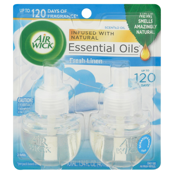 Air Wick Fresh Linen Scented Oil Refills, 2-Pack