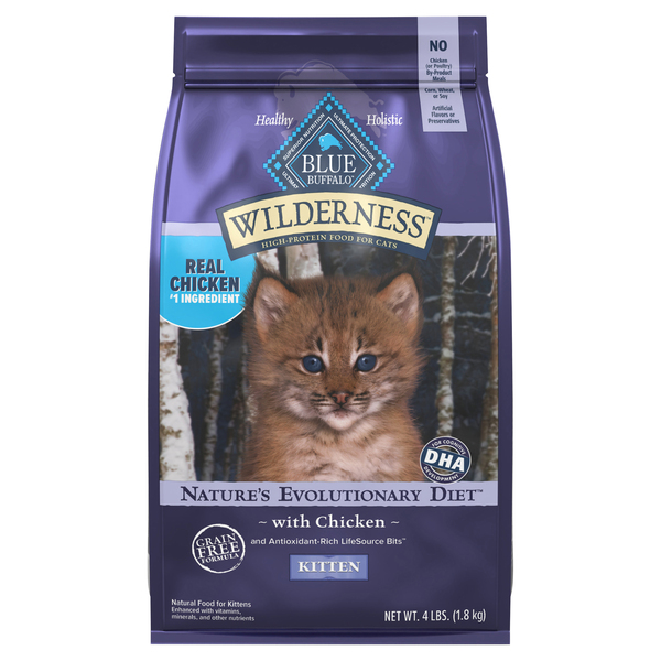 BLUE Wilderness Nature Evolutionary Diet Dry Kitten Food with Chicken 4 lb bag GIANT