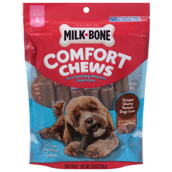 Milk Bone Comfort Chews Rasied Beef Mini Dog Treats 6 ct 7.4 oz bag GIANT