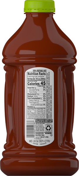 Low sodium v8 juice nutrition facts clearance