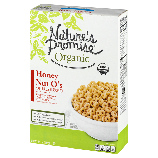 Nature's Promise Organic Honey Nut O's Cereal - 14 oz box