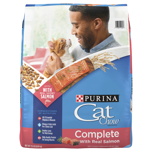 Purina Cat Chow Complete Salmon All Ages Dry Cat Food 15 lb bag Giant