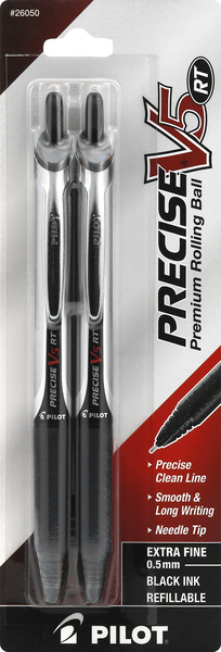 Pilot Precise V5 Premium Rolling Ball Extra Fine Point Pens, Black