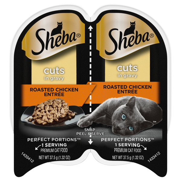 SHEBA Perfect Portions Cuts Roasted Chicken Wet Cat Food 2 ct 2.64 oz pkg MARTIN S
