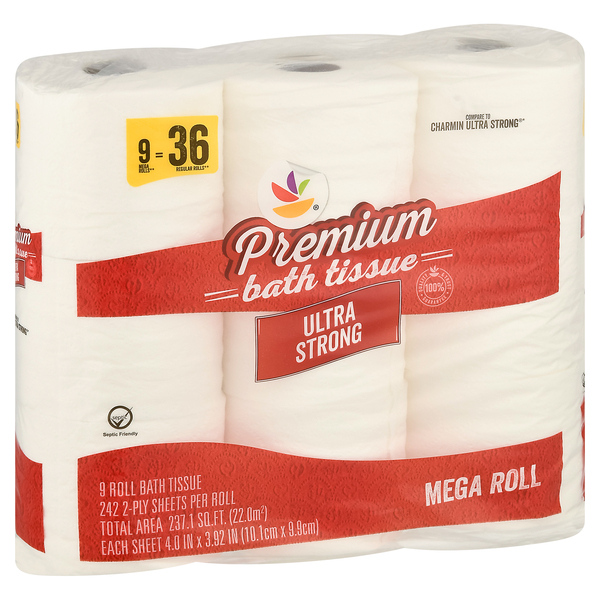 Our Brand Premium Ultra Strong Mega Roll 2-Ply Toilet Paper - 9 