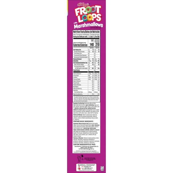 Kellogg's Froot Loops Cereal, Marshmallow, 12.6-Ounce Boxes