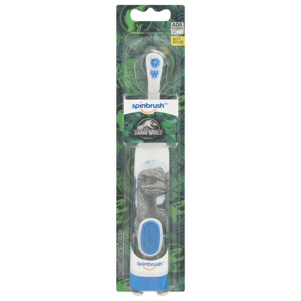 Spinbrush Kid's Jurassic World Soft Powered Toothbrush - 1