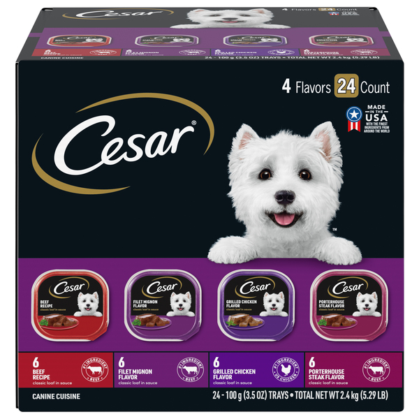 CESAR Classic Loaf in Sauce Variety Pack Adult Wet Dog Food 24 ct 84.6 oz pkg Giant