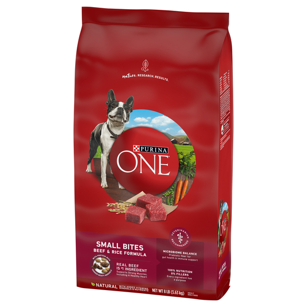 Purina ONE Natural Small Bites Beef Rice Adult Dry Dog Food 8 lb bag Giant