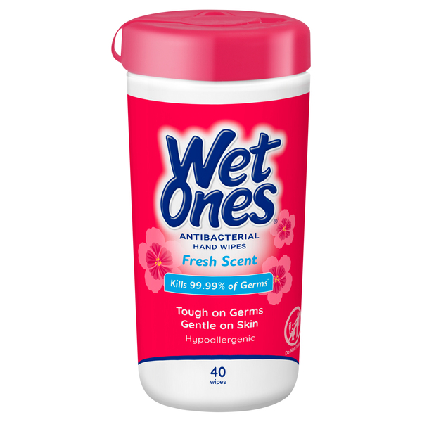 Wet Ones Antibacterial Hand Wipes, Fresh Scent Wipes | Travel Wipes Case,  Antibacterial Wipes | 20 ct. Travel Size Wipes (30 pack)