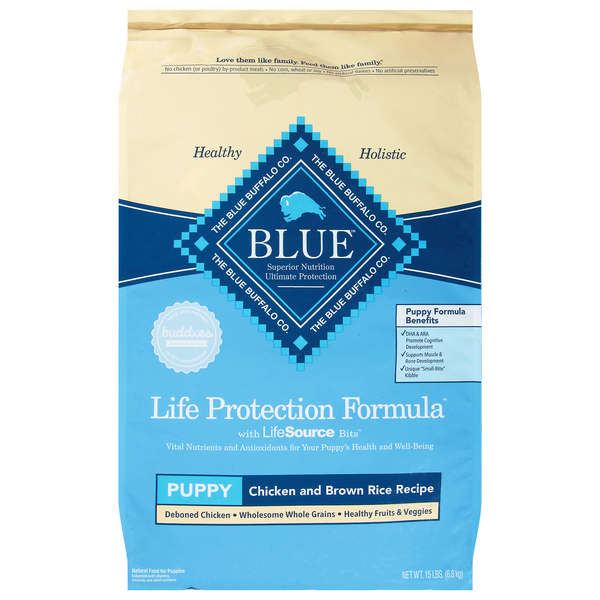 BLUE Life Protection Natural Puppy Chicken Brown Rice Dry Dog Food 15 lb bag Stop Shop