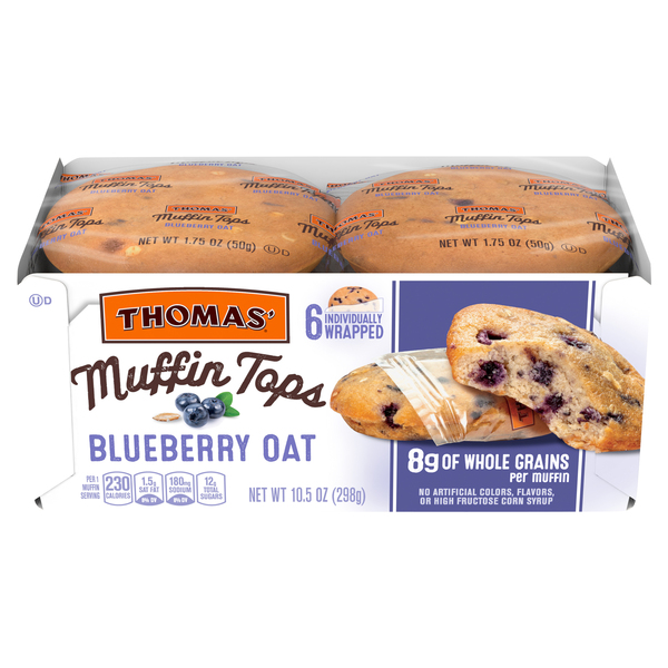 Thomas' Blueberry & Oats Muffin Tops - 6 ct - 10.5 oz pkg