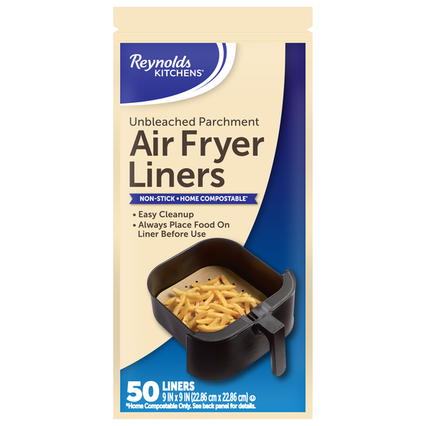 Reynolds Kitchen Unbleached Parchment Air Fryer Liners - 50 ct pkg
