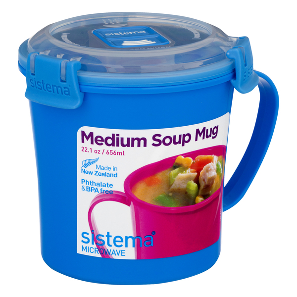 Sistema Microwave Collection Soup Mug 22.1 Oz, Red 