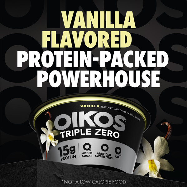 100％安い Triple Oikos Zero Greek Blended Vanilla Fat Non Protein 15g その他