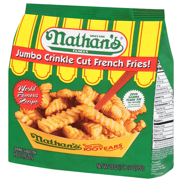 Nathan's Famous Jumbo French Fries Crinkle Cut - 28 oz bag