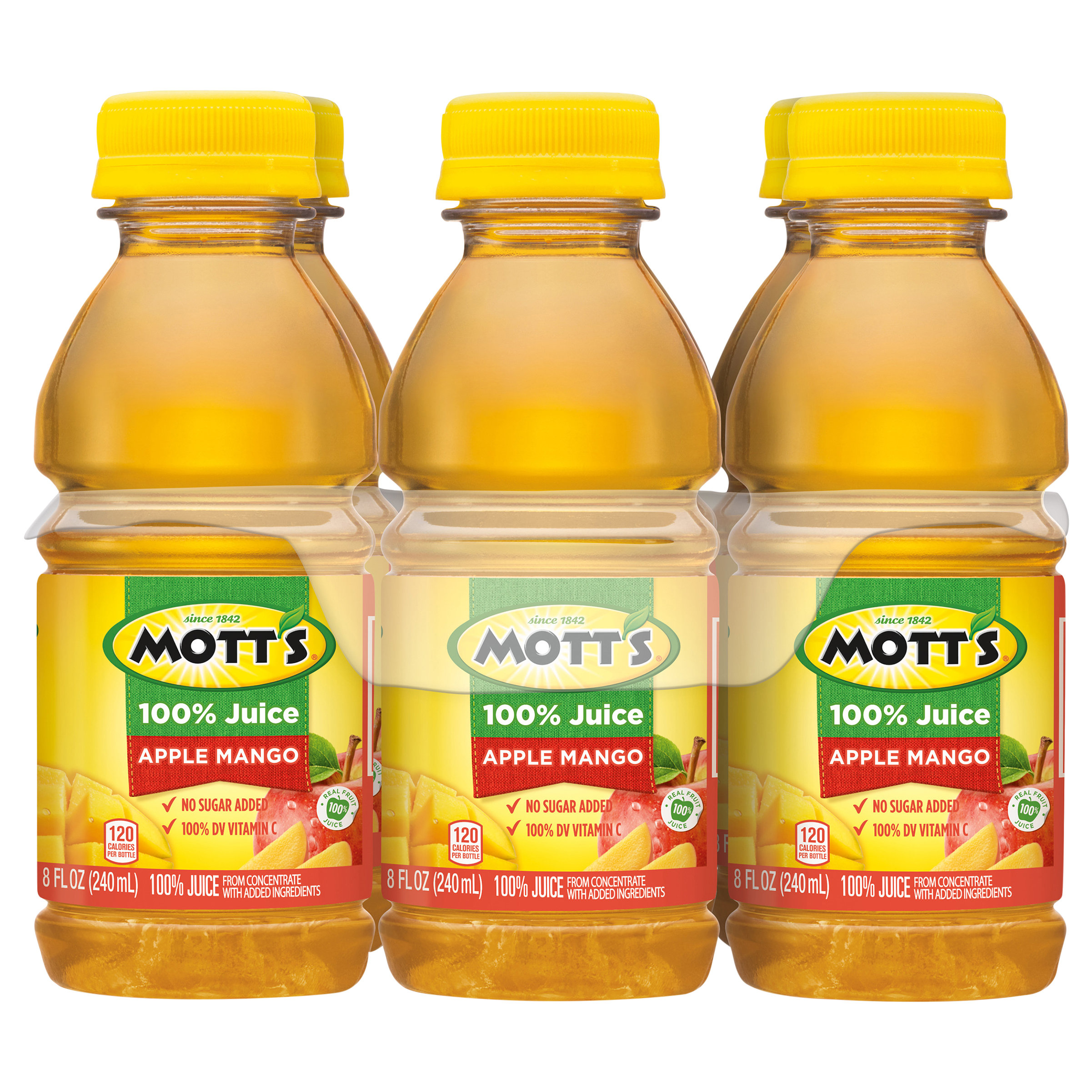 Mott's 100% Juice Fruit Punch Juice, 8 fl oz, 6 Count Bottles 