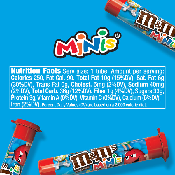 M&M's Chocolate Candies, Milk Chocolate, Minis 1.77 Oz, Chocolate Candy