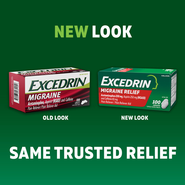 Excedrin Migraine Pain Relief Acetaminophen Aspirin & Caffeine Caplets - 200  ct box | Giant