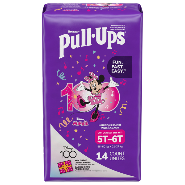 Huggies Pull-Ups 5T-6T Training Pants Girls' Minnie Mouse 46+ lbs