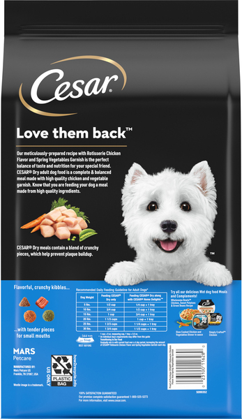 CESAR Rotisserie Chicken Spring Vegetables Small Breed Dry Dog Food 5 lb bag GIANT