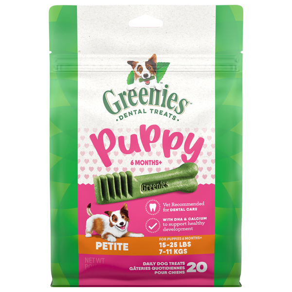 GREENIES Puppy Petite Dental Dog Treats 20 ct 12 oz pkg Stop Shop