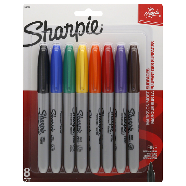 SHARPIE Permanent Markers, Fine Point, Assorted Colors, 12 Count