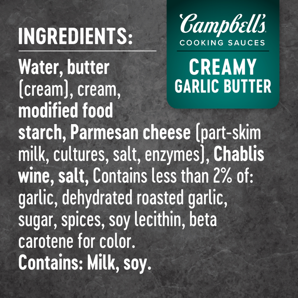 Campbell's® Cooking Sauces Creamy Garlic Butter Sauce, 12 oz